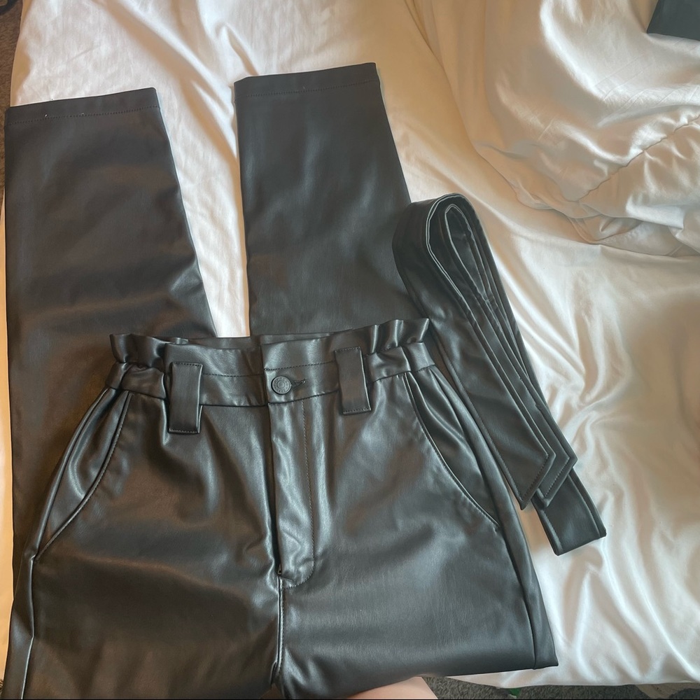 High waisted “leather” pants